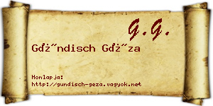 Gündisch Géza névjegykártya